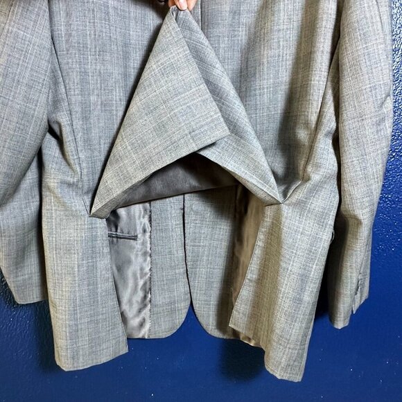 Giorgio Cavalli Men’s 46R Beige Windowpane Wool DBL Vent Blazer Italy Office - Picture 8 of 14